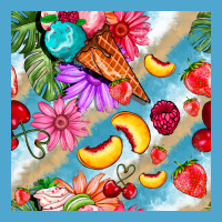 Flowers Ice Cream Fruit Premium Hoodie | Teevron