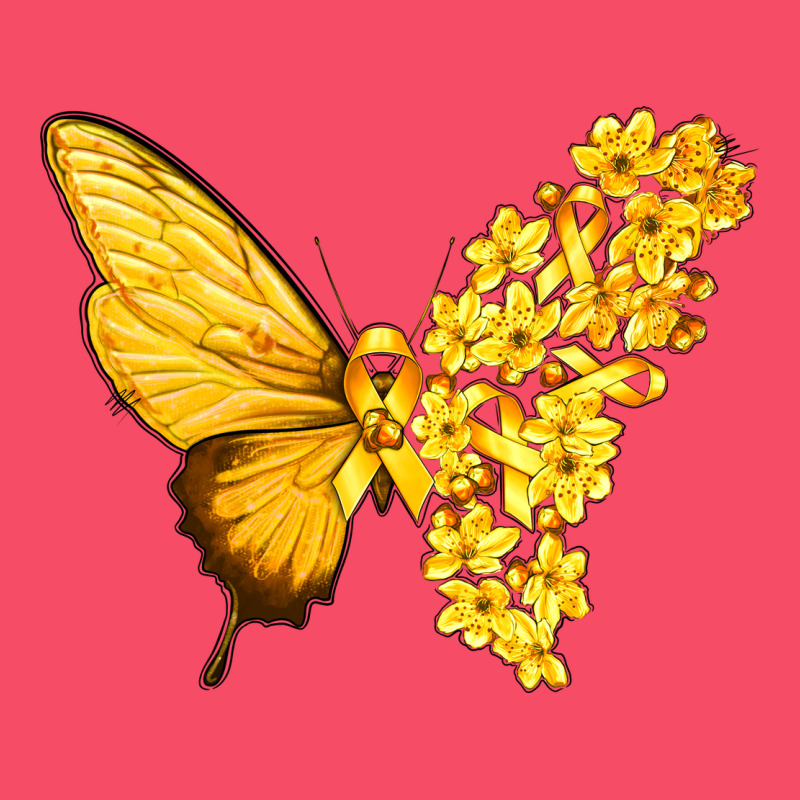 Flowers And Childhood Cancer Ribbon Butterfly Premium Sweatshirt by texasbilliewilder | Teevron