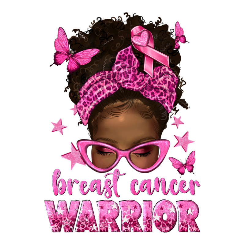 Afro Messy Bun Breast Cancer Warrior Premium Sweatshirt by texasbilliewilder | Teevron