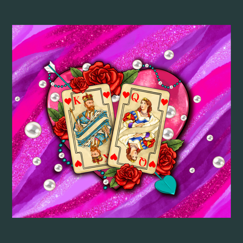 Valentines Day Playing Cards And Pearl Watercolor Premium Hoodie by AdoDesignShop | Teevron