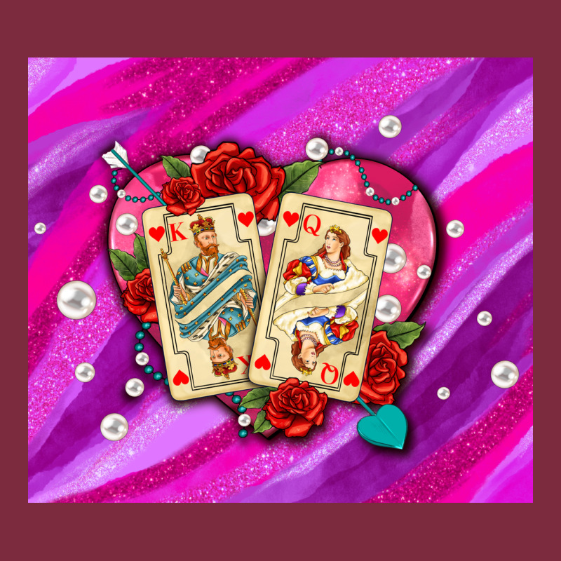 Valentines Day Playing Cards And Pearl Watercolor Premium Hoodie by AdoDesignShop | Teevron