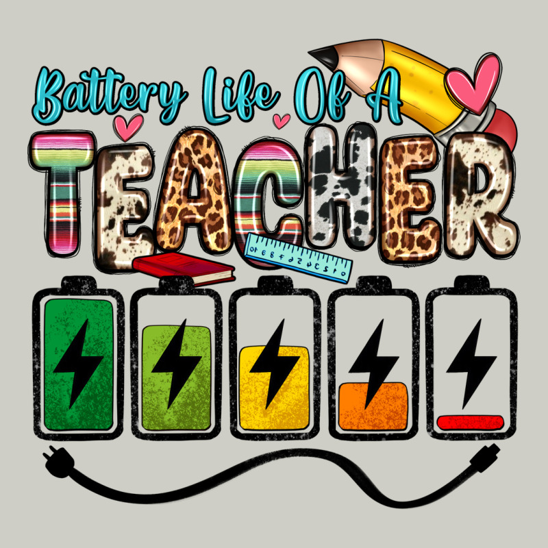 Battery Life Of A Teacher Heavyweight Hoodie by Zillion Design Studio | Teevron