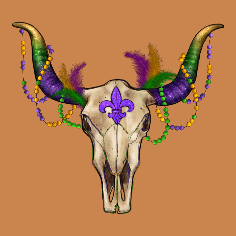 Mardi Gras Bullskull Heavyweight Hoodie by RanaPortraitStore | Teevron