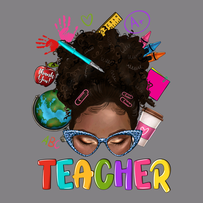 Teacher Afro Messy Bun Heavyweight Hoodie by texasbilliewilder | Teevron