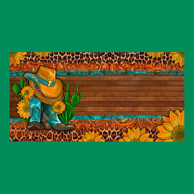 Custom Cowboy Boots Sunflowers And Cactus License Plate Urban Hoodie by Artiststas | Teevron