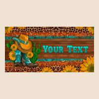 Preview Custom Cowboy Boots Sunflowers And Cactus License Plate Urban Hoodie | Teevron