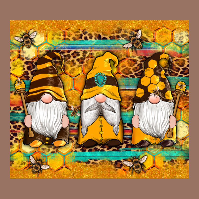 Western Bee Gnomes  Honeycomb  Leopard Turquoise Wooden Serape Premium Hoodie by Artiststas | Teevron