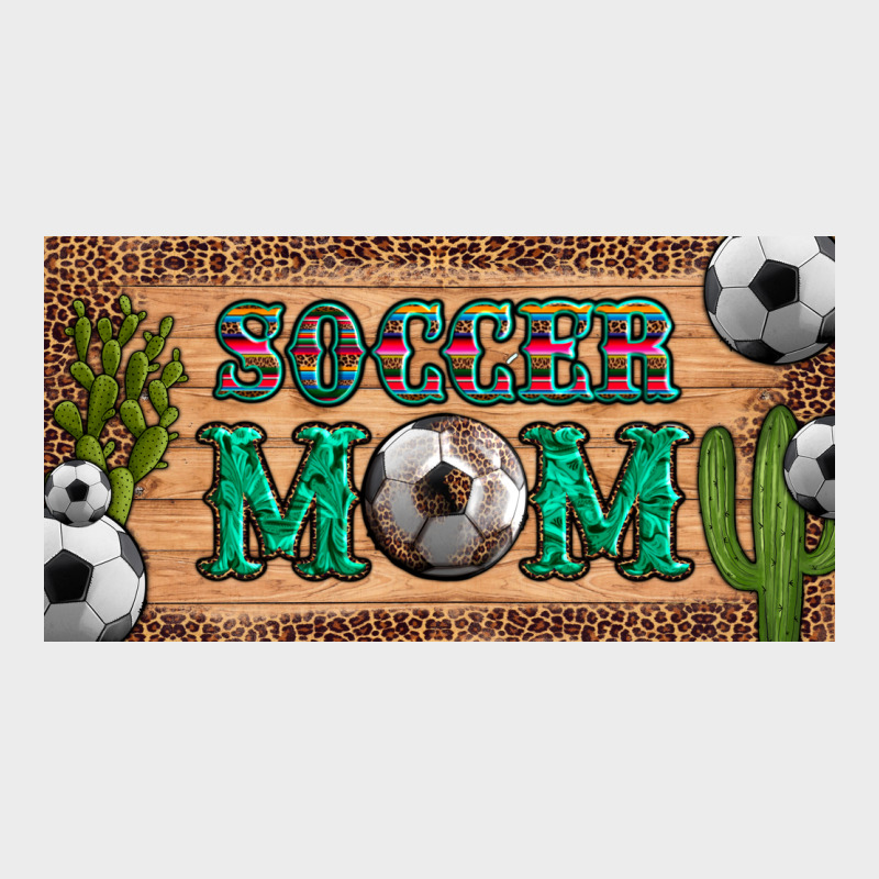 Soccer Mom With Ball And Cactus And Serape Licanse Plate Urban Hoodie by Artiststas | Teevron