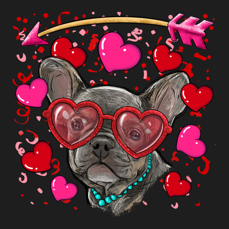 Valentine's Day French Bulldog Puppy Heavyweight Hoodie by RanaPortraitStore | Teevron