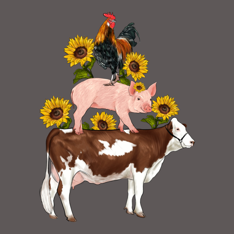 Western Farm Life Cow Pig Rooster With Sunflowers Premium Hoodie by Artiststas | Teevron
