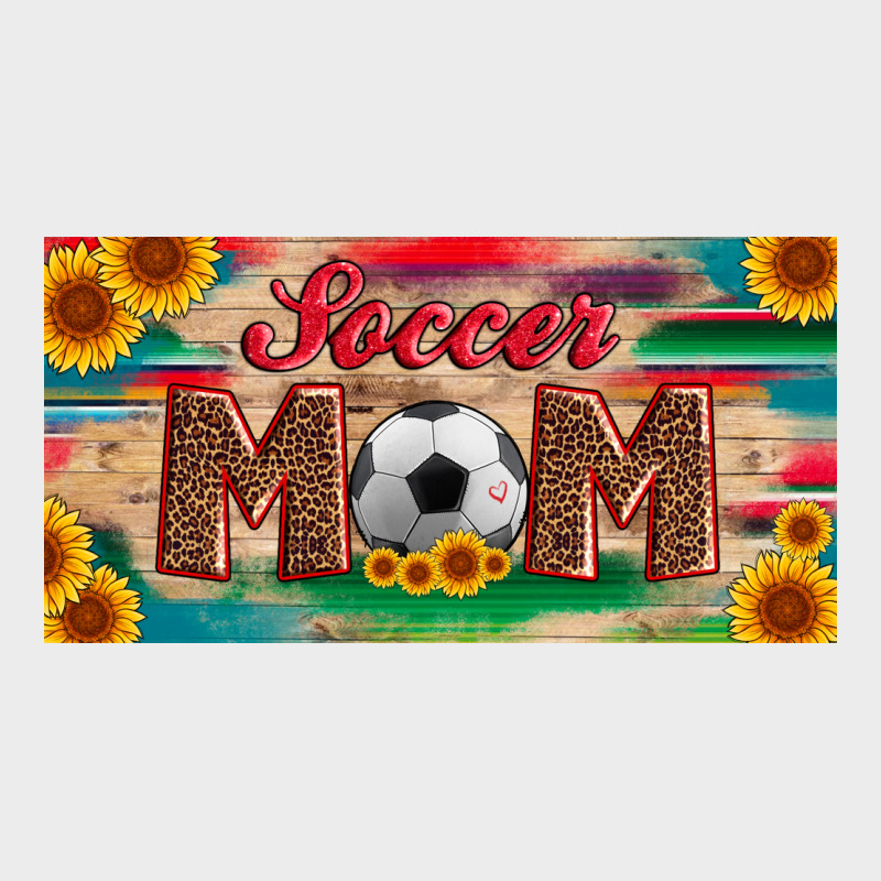 Soccer Mom With Ball And Sunflower And Serape Licanse Plate Urban Hoodie by Artiststas | Teevron