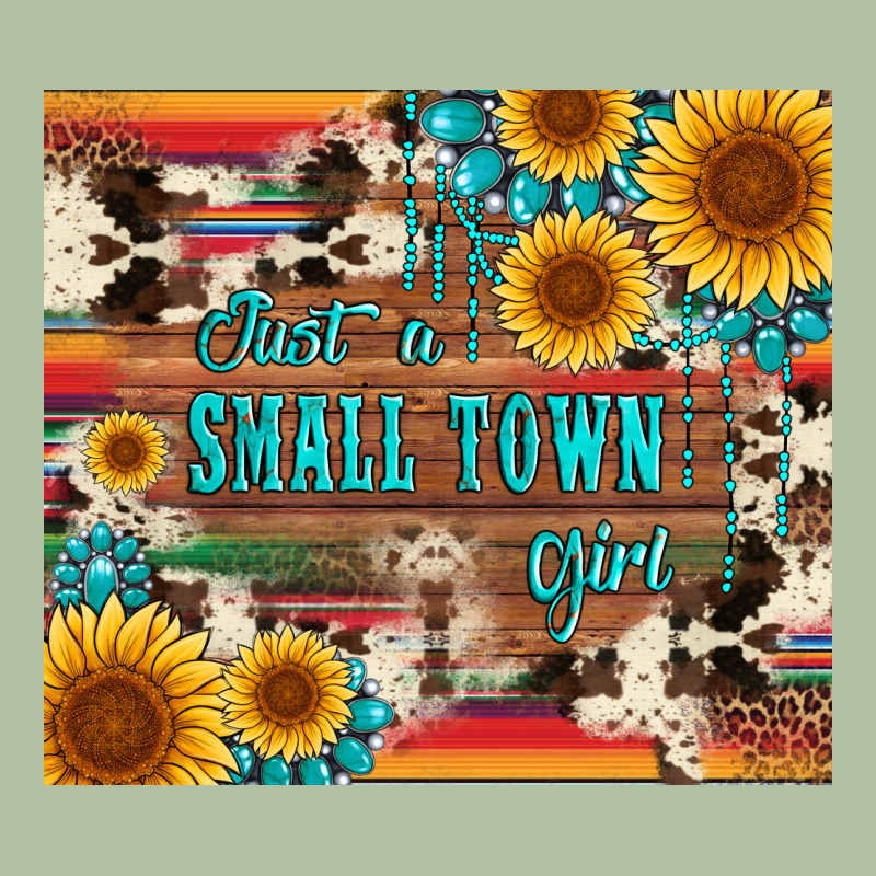 Just A Small Town Girl With Gemstone Sunflower Serape And Cowhide Urban Hoodie by Artiststas | Teevron