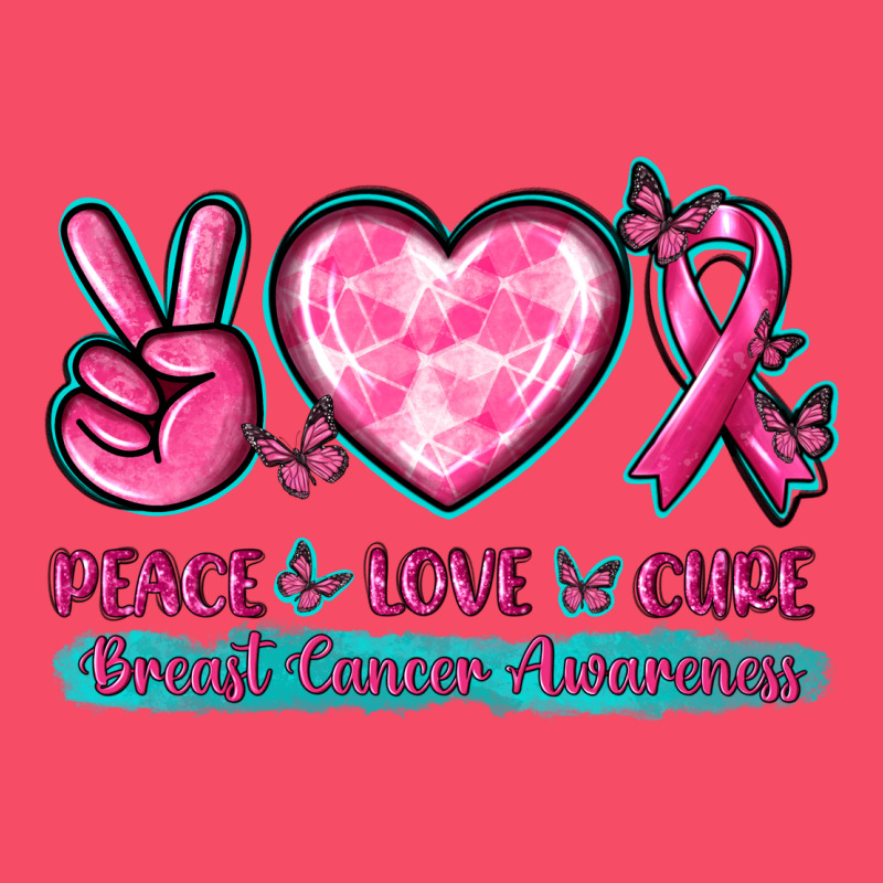 Peace Love Cure Breast Cancer Awareness Premium Sweatshirt by texasbilliewilder | Teevron