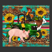 western farm tractor pig rooster cow sunflowers | Teevron