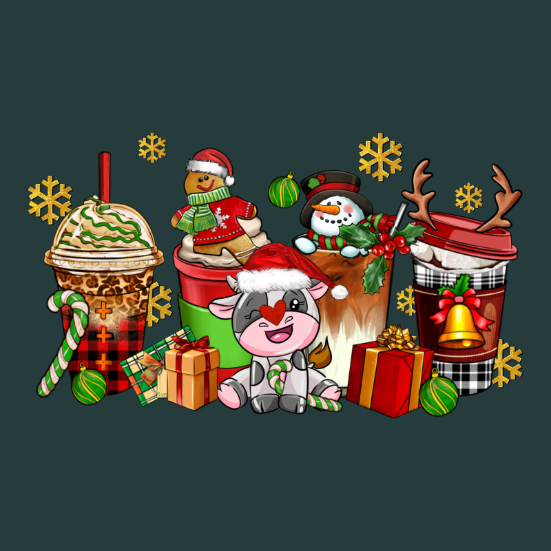 Christmas Cow Coffee Cups Premium Hoodie by AdoDesignShop | Teevron