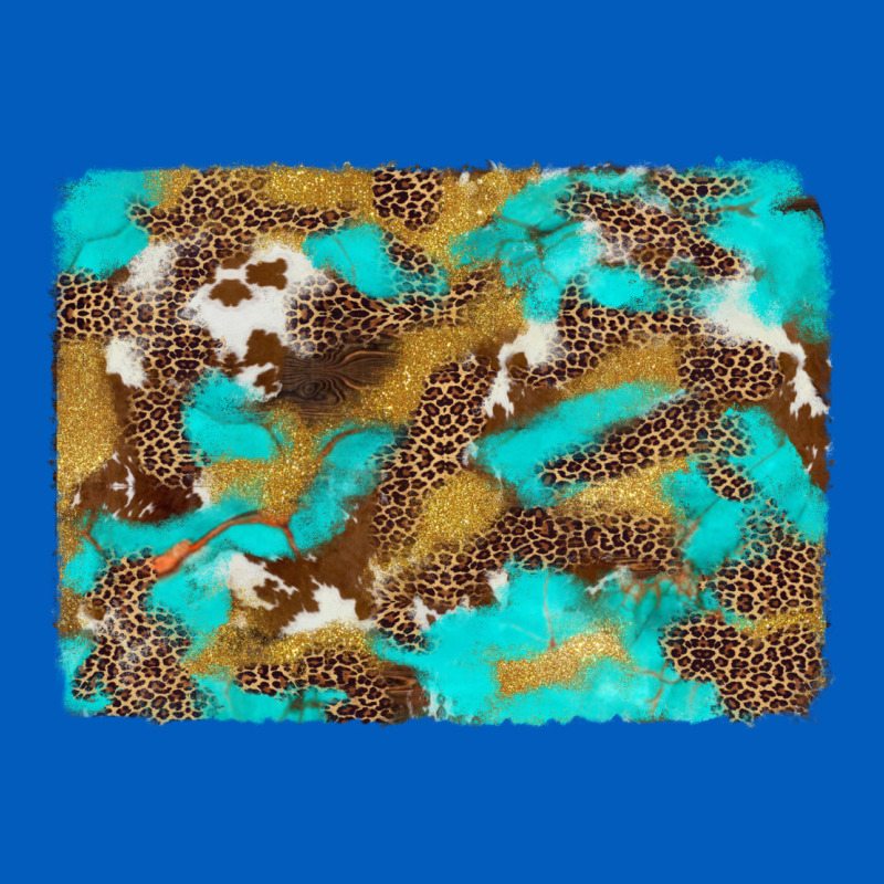 Western Turquoise Leopard And Cowhide Background Urban Hoodie by Artiststas | Teevron