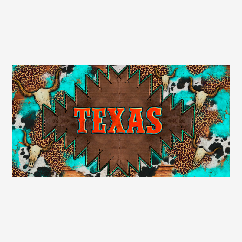 Western Texas And Bullskulls With Turquoise And Leopard Licanse Plate Urban Hoodie by Artiststas | Teevron