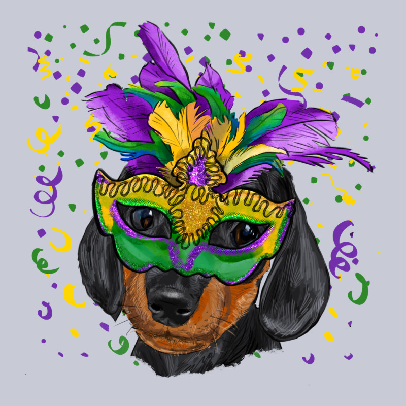 Mardi Gras Mask Dachshund Puppy Heavyweight Hoodie by RanaPortraitStore | Teevron