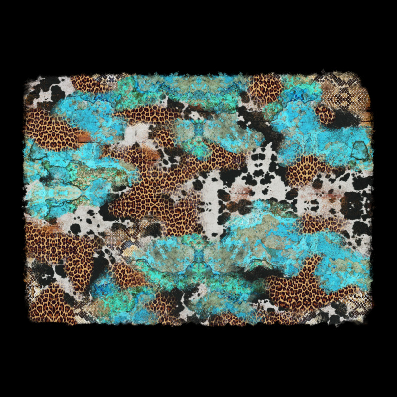 Western Cowhide And Leopard With Turquoise Background Urban Hoodie by Artiststas | Teevron