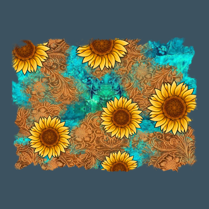 Sunflower Turquoise And  Leather Background Urban Hoodie by Artiststas | Teevron