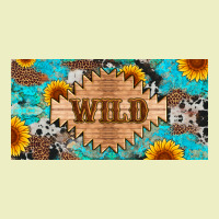 Western Wild And Sunflower Leopard Turquoise Cowhide Licanse Plate Urban Hoodie | Teevron
