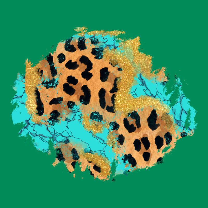 Glitter Leopard Turquoise Patch Urban Hoodie by AdoDesignShop | Teevron