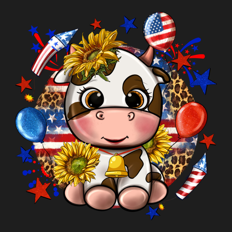 Cute Cow Fourth Of July Heavyweight Hoodie by texasbilliewilder | Teevron