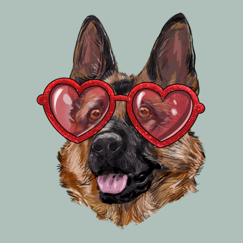 German Shepherd With Love Glasses Heavyweight Hoodie by RanaPortraitStore | Teevron