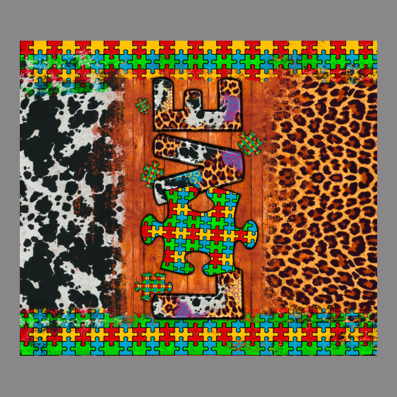 Love Autism Awareness Leopard Cowhide Vintage Tee by Artiststas | Teevron