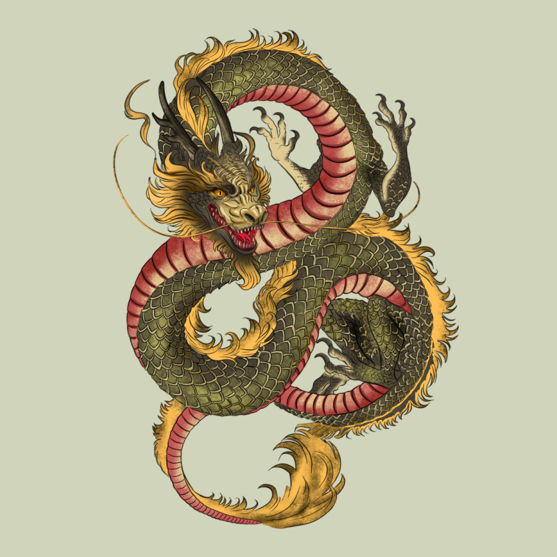 Green And Yellow Dragon Heavyweight Hoodie by RanaPortraitStore | Teevron