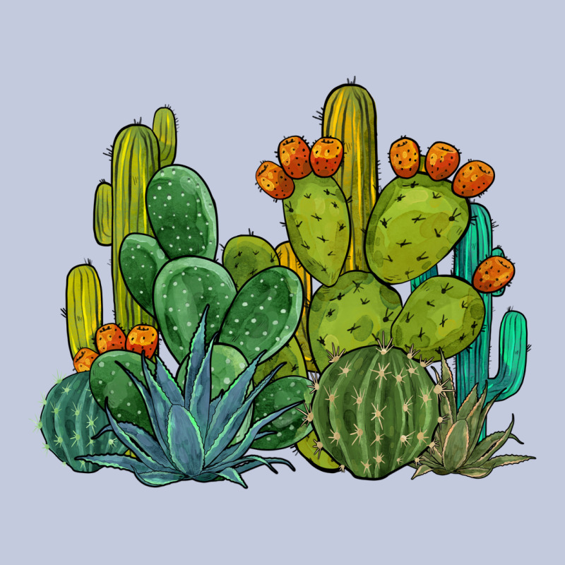 Watercolor Cactus Long Sleeve Tee by BarkalooDesign | Teevron