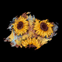 Sunflower Glitter Leather Patch Urban Hoodie | Teevron