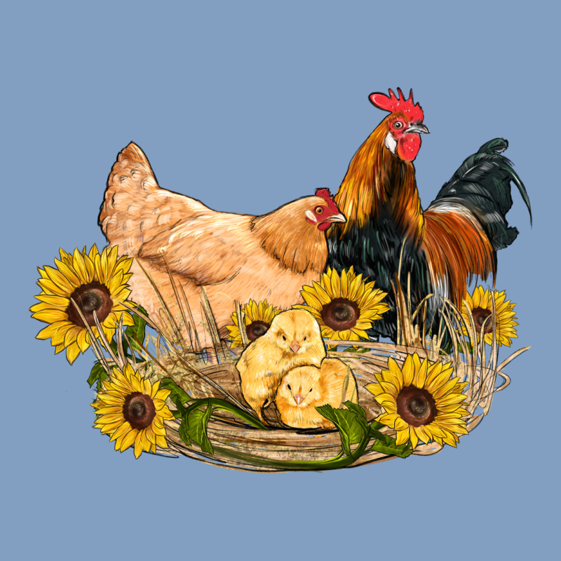 Western Coop Animals Farm Chicken Chick Rooster Sunflowers Urban Hoodie by Artiststas | Teevron