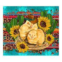 western chicks coop animals sunflowers cactus serape leopard turquoise | Teevron