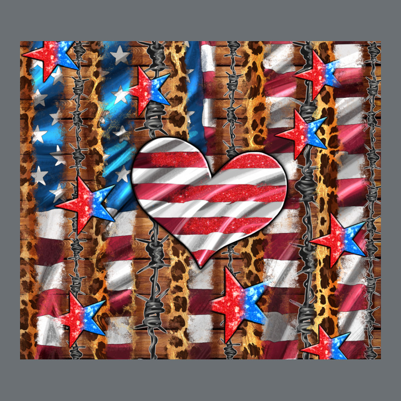Western Usa Flag Heart And Stars Tumbler Premium Hoodie by Artiststas | Teevron