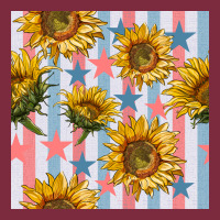 Patriotic Sunflowers Stripes And Stars Seamless Patrern Premium Hoodie | Teevron