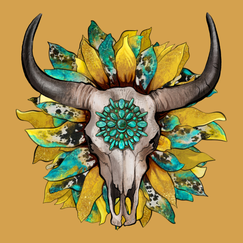 Boho Bullskull With Sunflower And Gemstone Urban Hoodie by Artiststas | Teevron