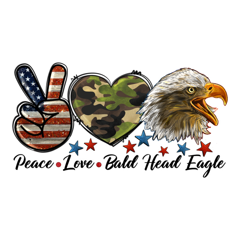 Peace Love Bald Head Eagle Premium Tee by LillyAllenDesigns | Teevron