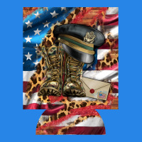 Usa Flag And Leopard With Boots 12 Oz Regular Can Cooler Premium Hoodie | Teevron