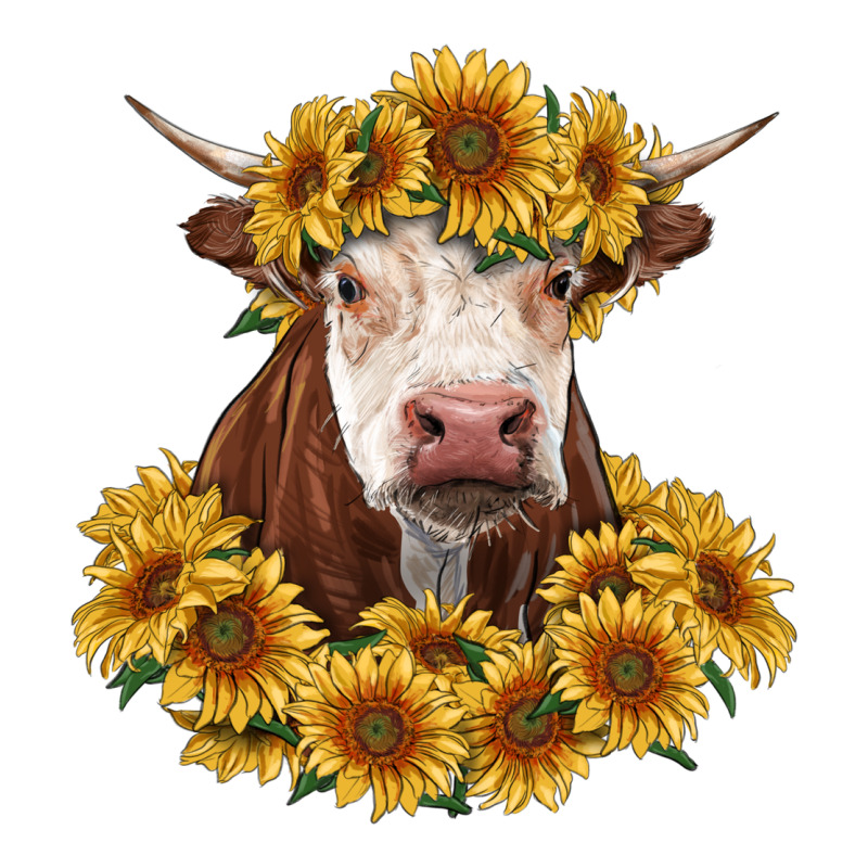Hereford Cow With Sunflowers Premium Sweatshirt by RanaPortraitStore | Teevron