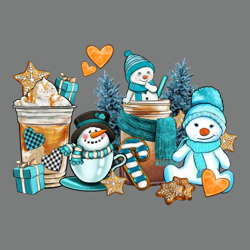 Winter Snowman Coffee Cups Premium Hoodie by AdoDesignShop | Teevron