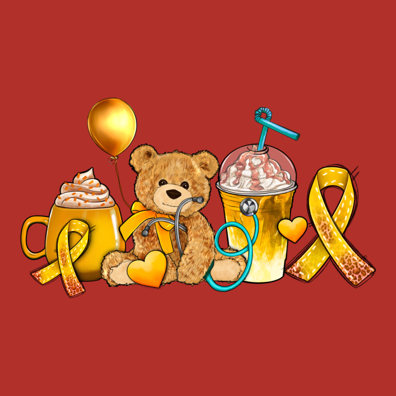 Childhood Cancer Ribbon And Coffee Cups Premium Hoodie by AdoDesignShop | Teevron
