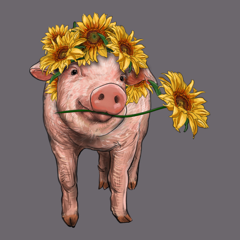 Pig With Sunflowers Premium Sweatshirt by RanaPortraitStore | Teevron
