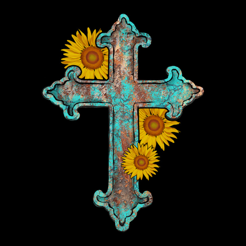 Turquoise Sunflower Cross Urban Hoodie by AdoDesignShop | Teevron