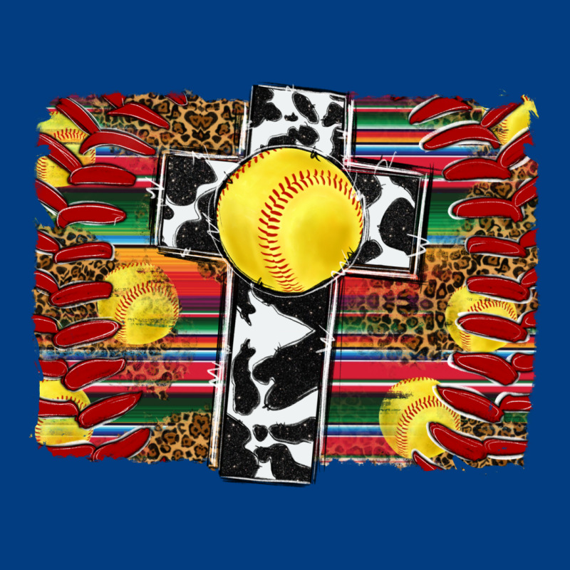 Softball Cross Serape Leopard Background Premium Sweatshirt by RanaPortraitStore | Teevron