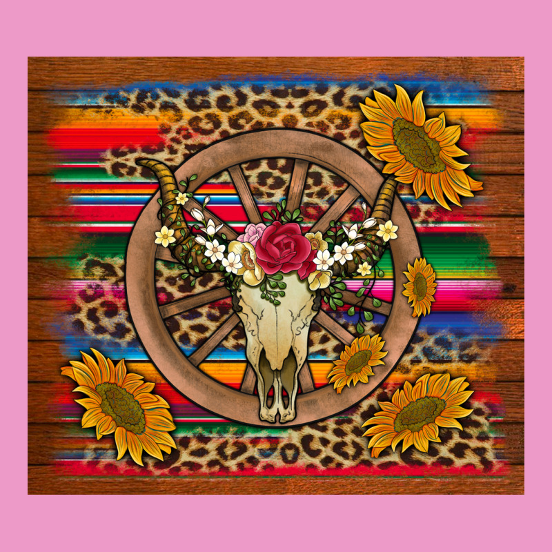 Serape Sunflowers Bull Skull Background Urban Hoodie by Artiststas | Teevron
