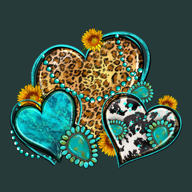 Western Turquoise Hearts Premium Sweatshirt by Zillion Design Studio | Teevron