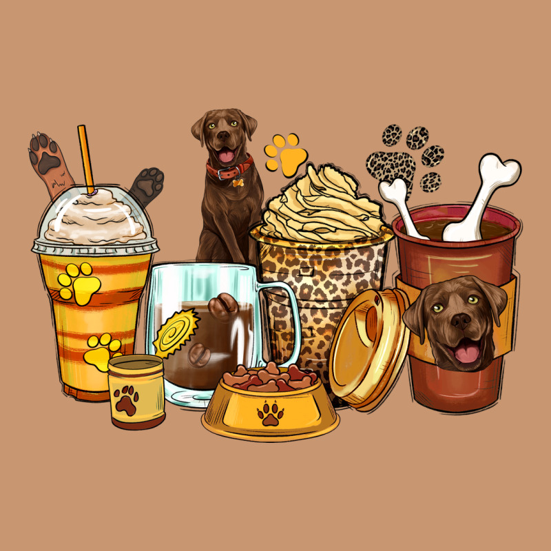 Labrador Retriever Coffee Cups Heavyweight Hoodie by Zillion Design Studio | Teevron