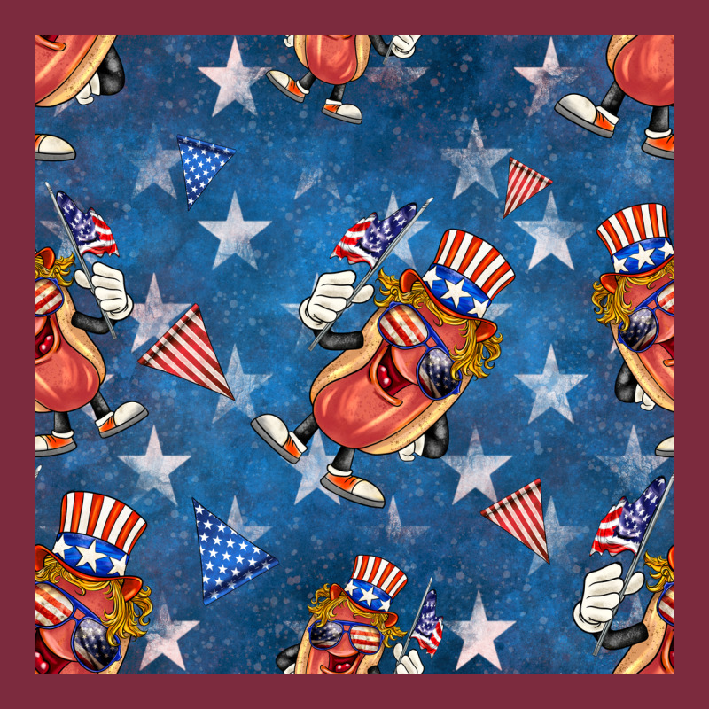 4th Of July Hotdog Seamless Pattern Premium Hoodie by BundleAndBundleShop | Teevron