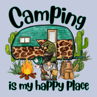 Camping Is My Happy Place Caravan And Gnome Long Sleeve Tee | Teevron